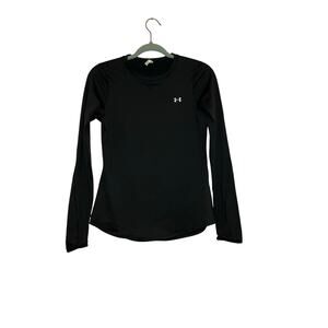 Under Armour ColdGear Black Fitted Fleece Lined Long Sleeve Top Size Small